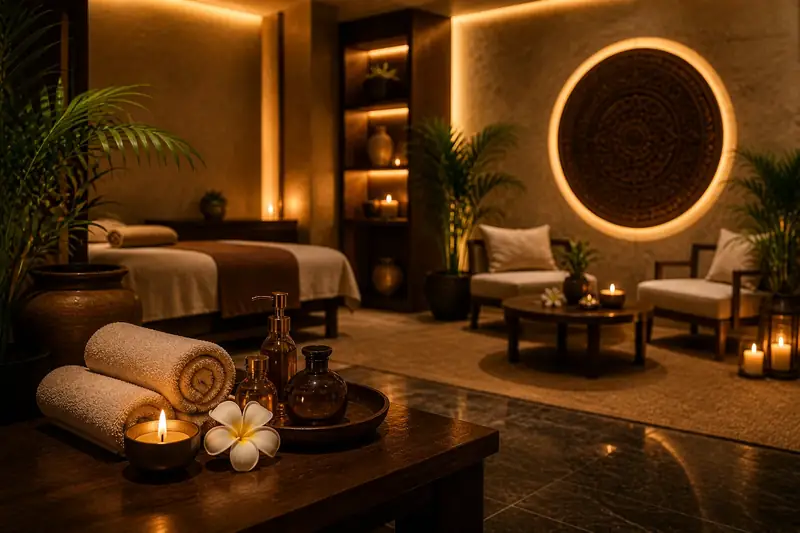 Relaxation area where couples wait before a treatment at VIP Spa Majan