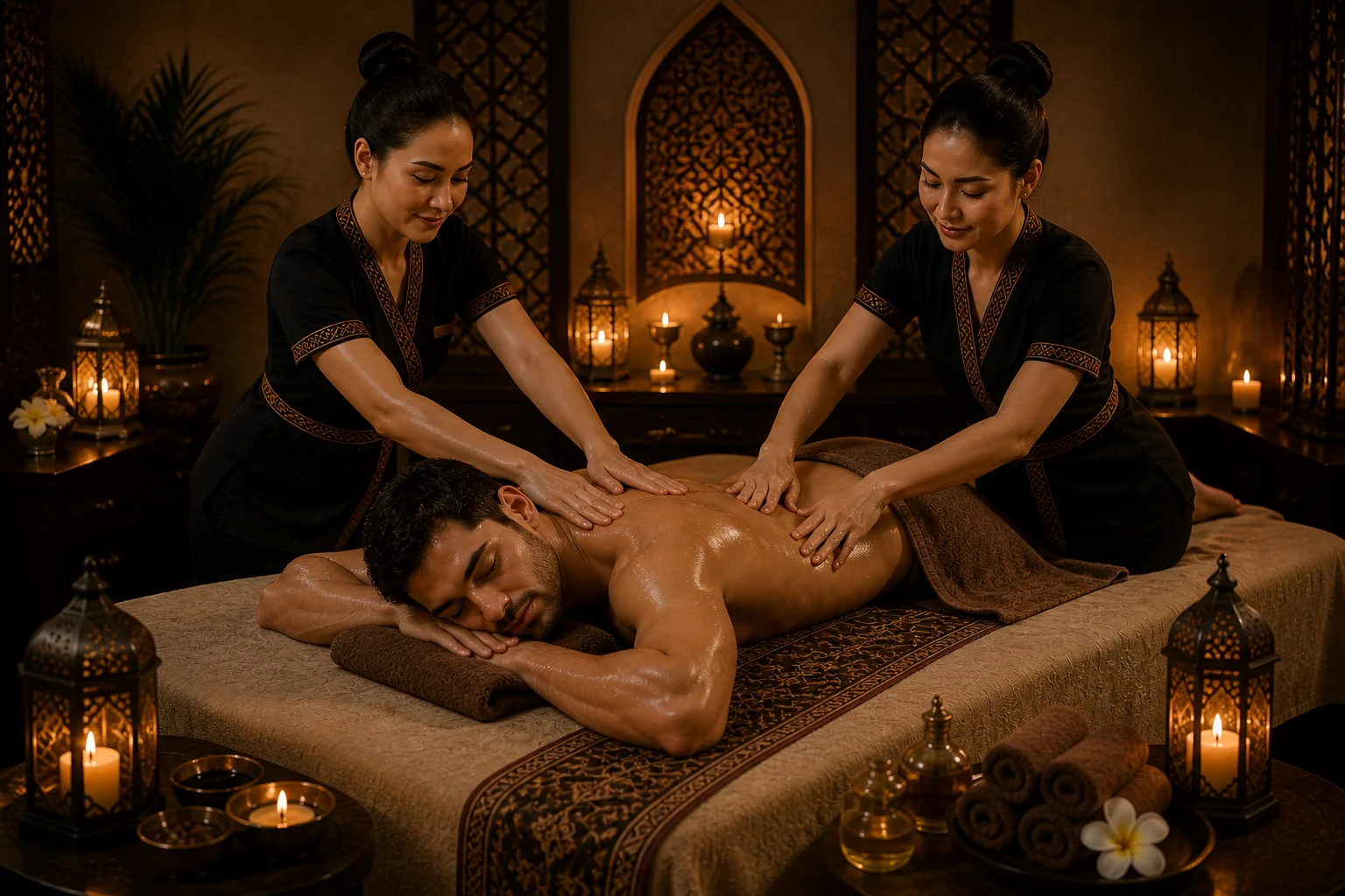 4 hand massage session